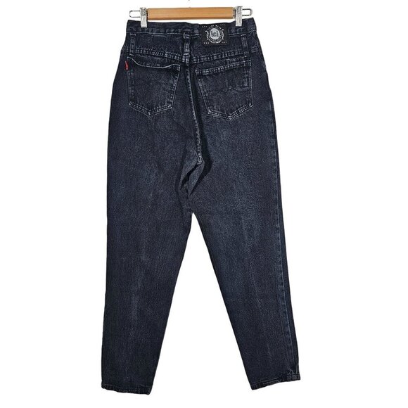 Vintage L.E.I. Mom Jeans Riding Wear High-Waisted Black Denim USA Made Womens 27 - Picture 1 of 14